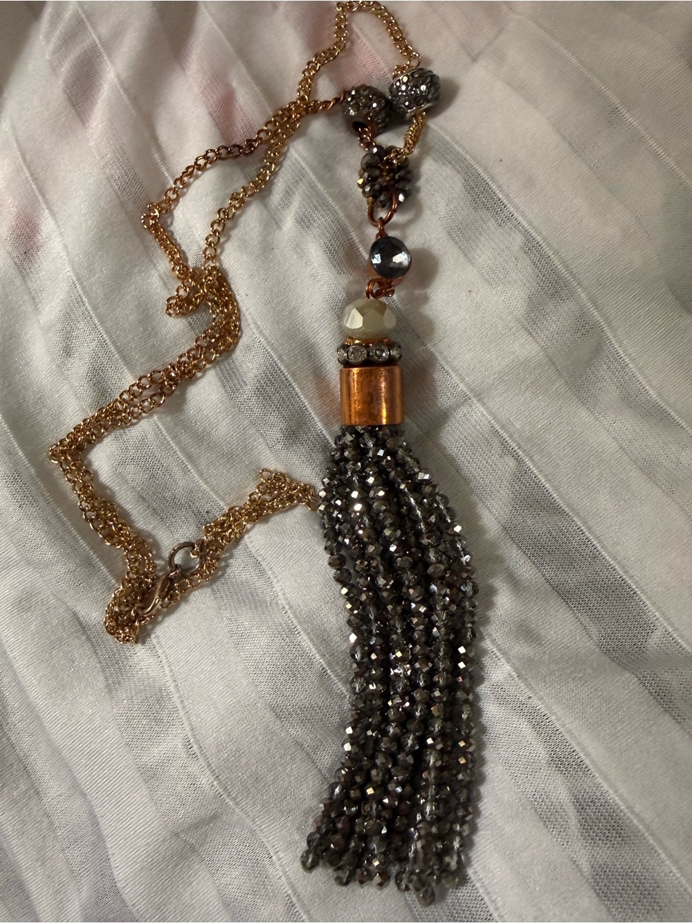 Vintage Joan Rivers Gold-Tone Tassel Pendant Necklace